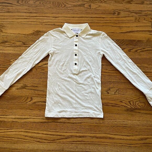 MISHA NONOO White Button Up Long Sleeve Collared Shirt Top   Women's Size XXS - Picture 2 of 9